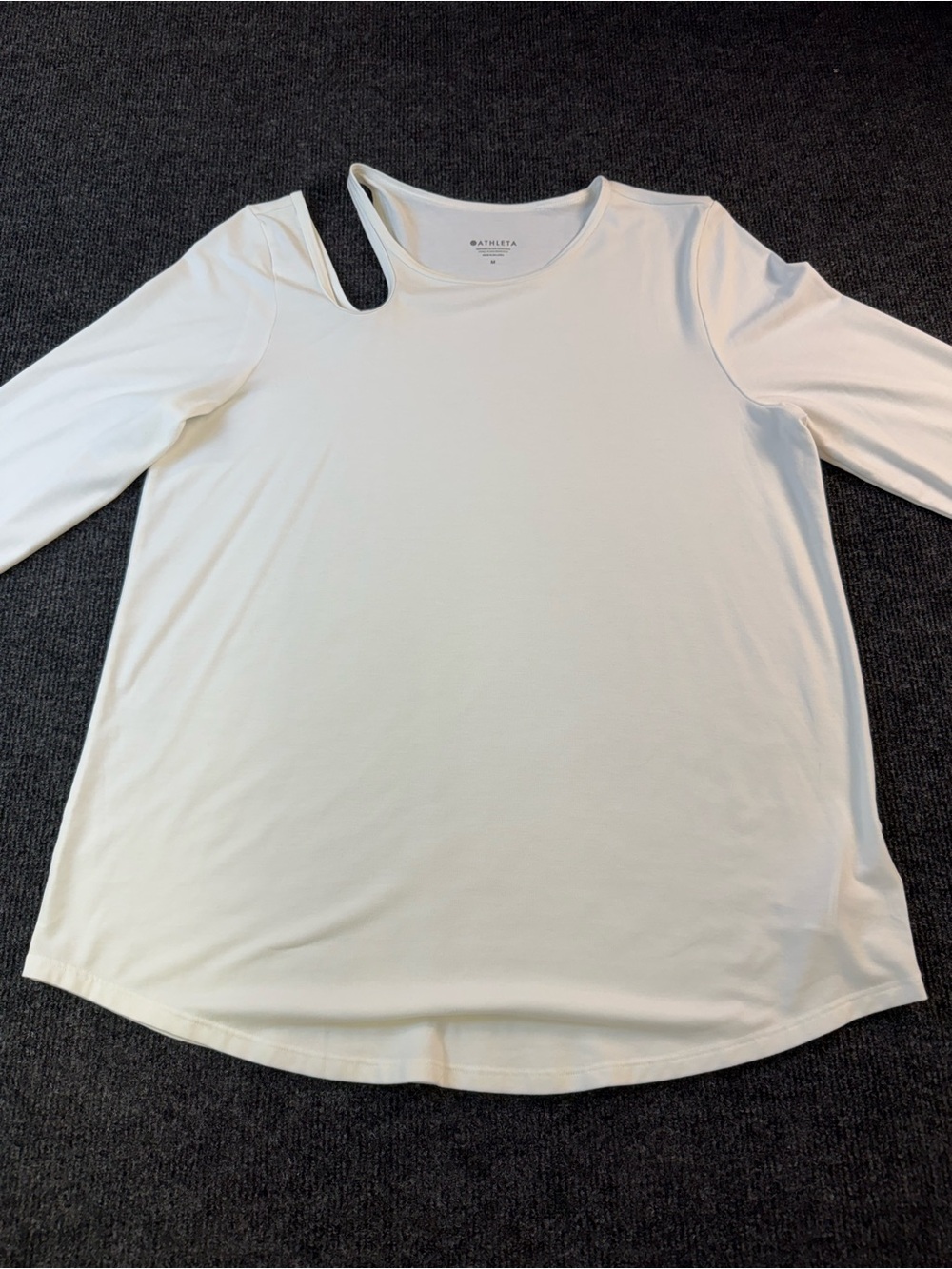 Athleta White Cutout Long Sleeve Top large